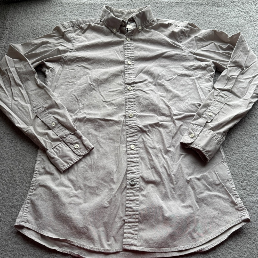 CROSBY & HOWARD Long Sleeve T-Shirt‎ Gray Men's Small Adult Full Button Collared